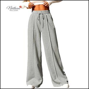 High Waisted Wide Leg Sweatpants with Drawstring & Pockets